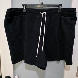 Sonoma Women’s Lounge Shorts Size 2X Black Drawstring Waist Pockets Casual Comfo